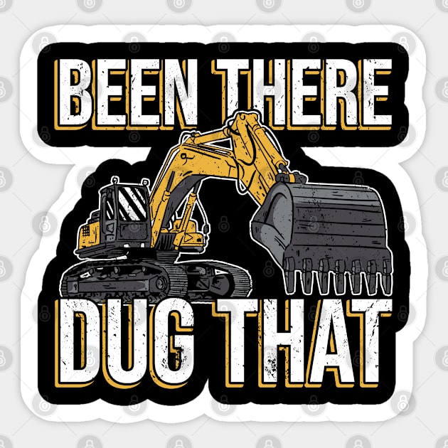 Excavator Heavy Equipment Operator Sticker by medd.art